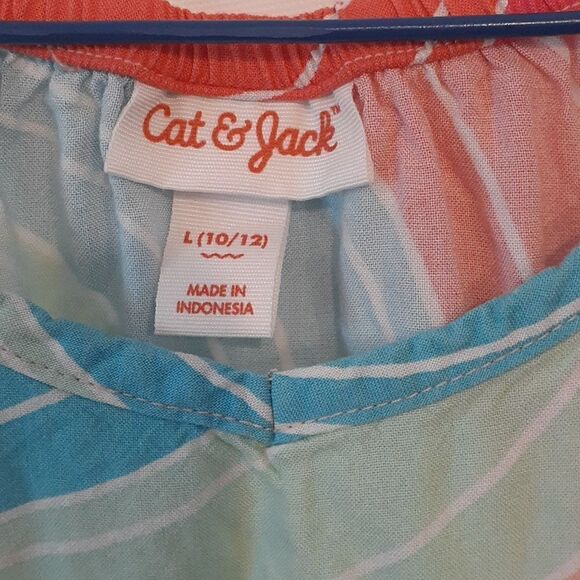 Cat & Jack size YL, (10/12) striped summer dress - Picture 3 of 4